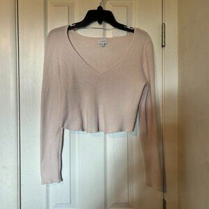 LA Hearts by PacSun Women's Cream and Pink Jumper